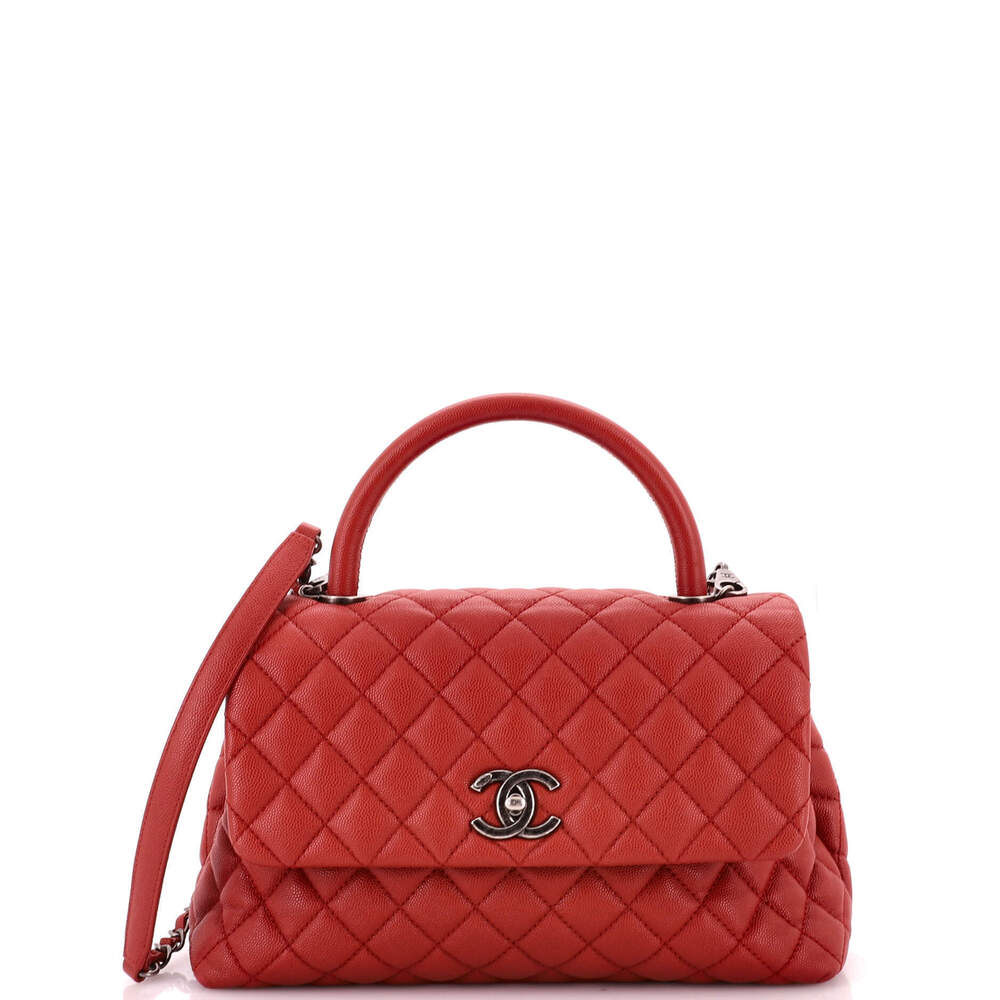 Chanel Small Coco Top Handle Bag Quilted Caviar